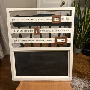 White Perpetual Calendar with Chalkboard